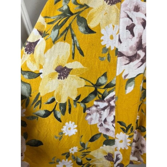 Torrid Floral Boho Top 4X Yellow Western Classic Chic Coastal Workwear Resort - Picture 8 of 8